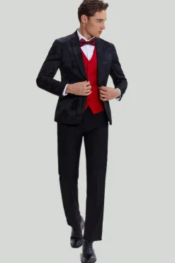 Blazer de lapela de lapel com entalhe preto