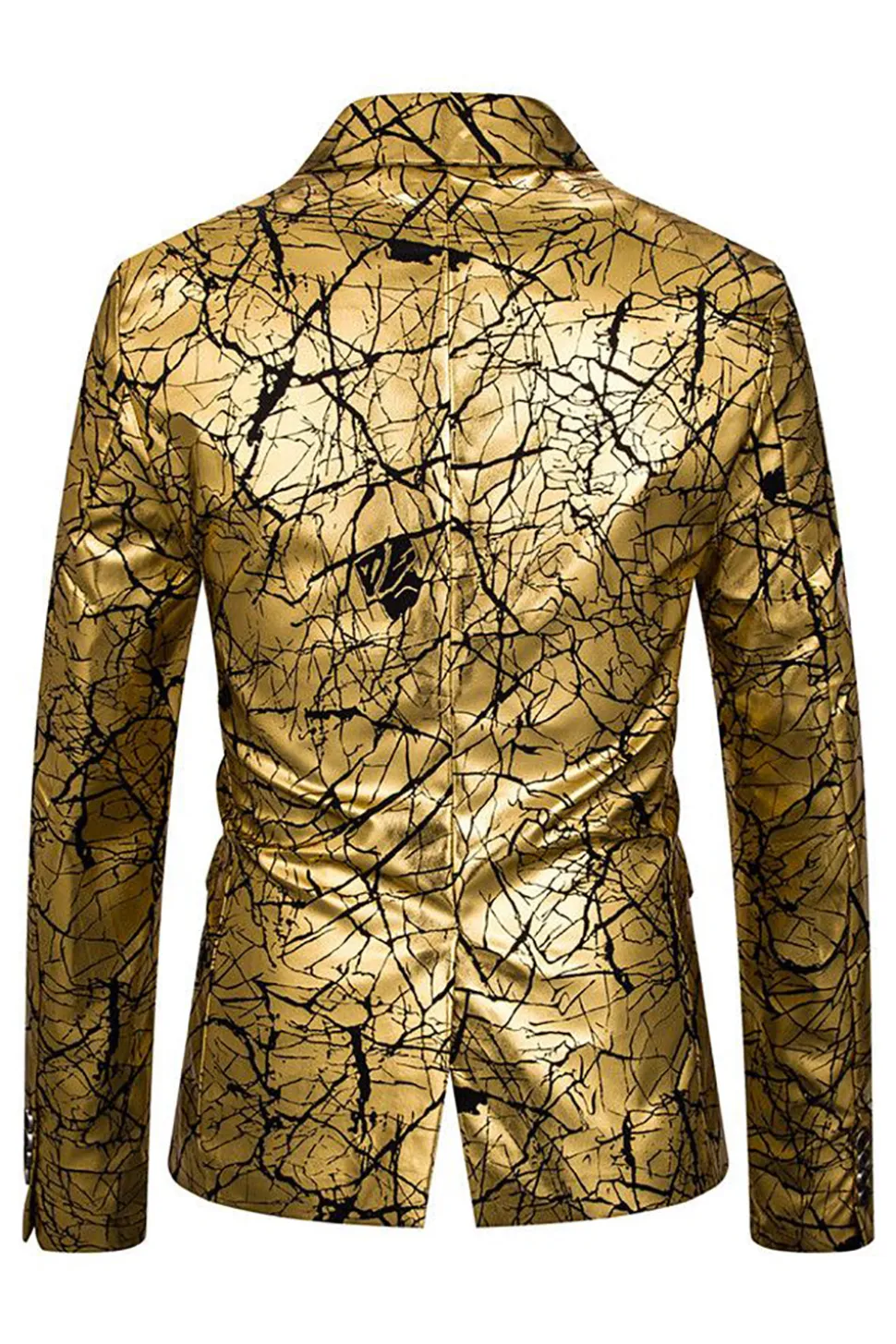 Blazer Dourado Blazer Masculino Lapela Entalhada