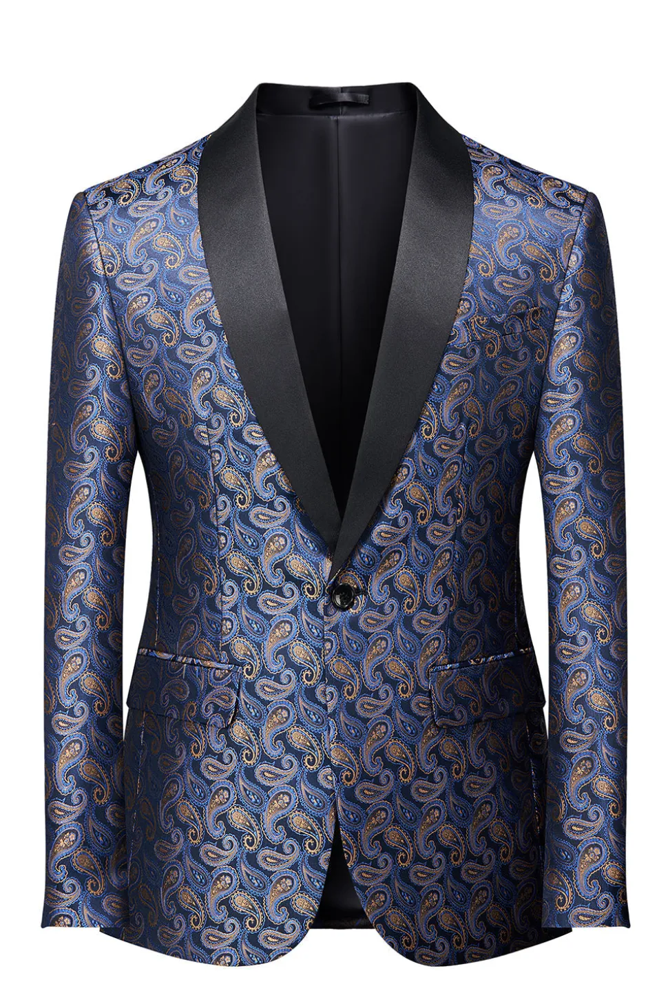 Blazer Formal Masculino com Estampa Marinha