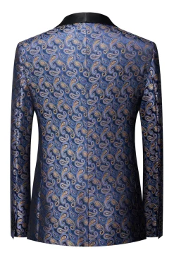 Blazer Formal Masculino com Estampa Marinha
