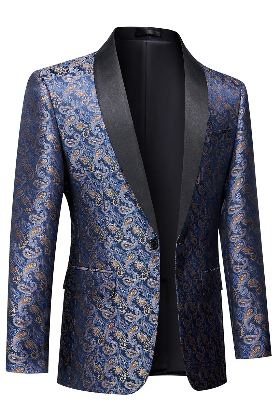 Blazer Formal Masculino com Estampa Marinha