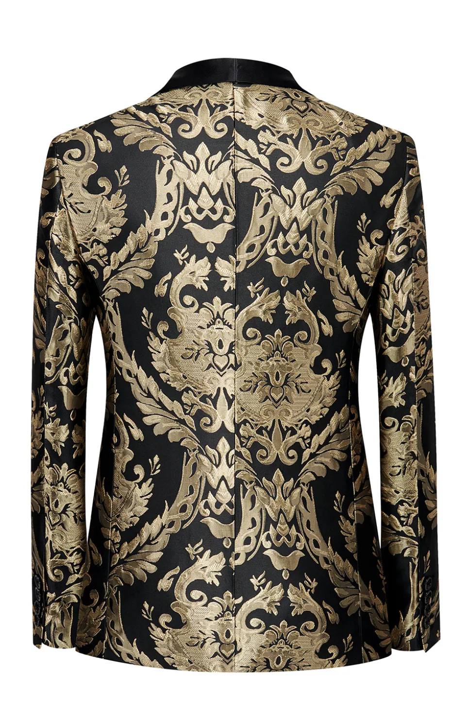 Blazer Masculino Bordado Preto Dourado