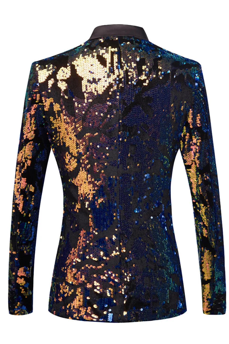 Blazer masculino brilhante lantejoulas multicolor