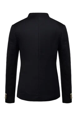 Blazer Masculino Colarinho de Pé Único Peito Azul Marinha