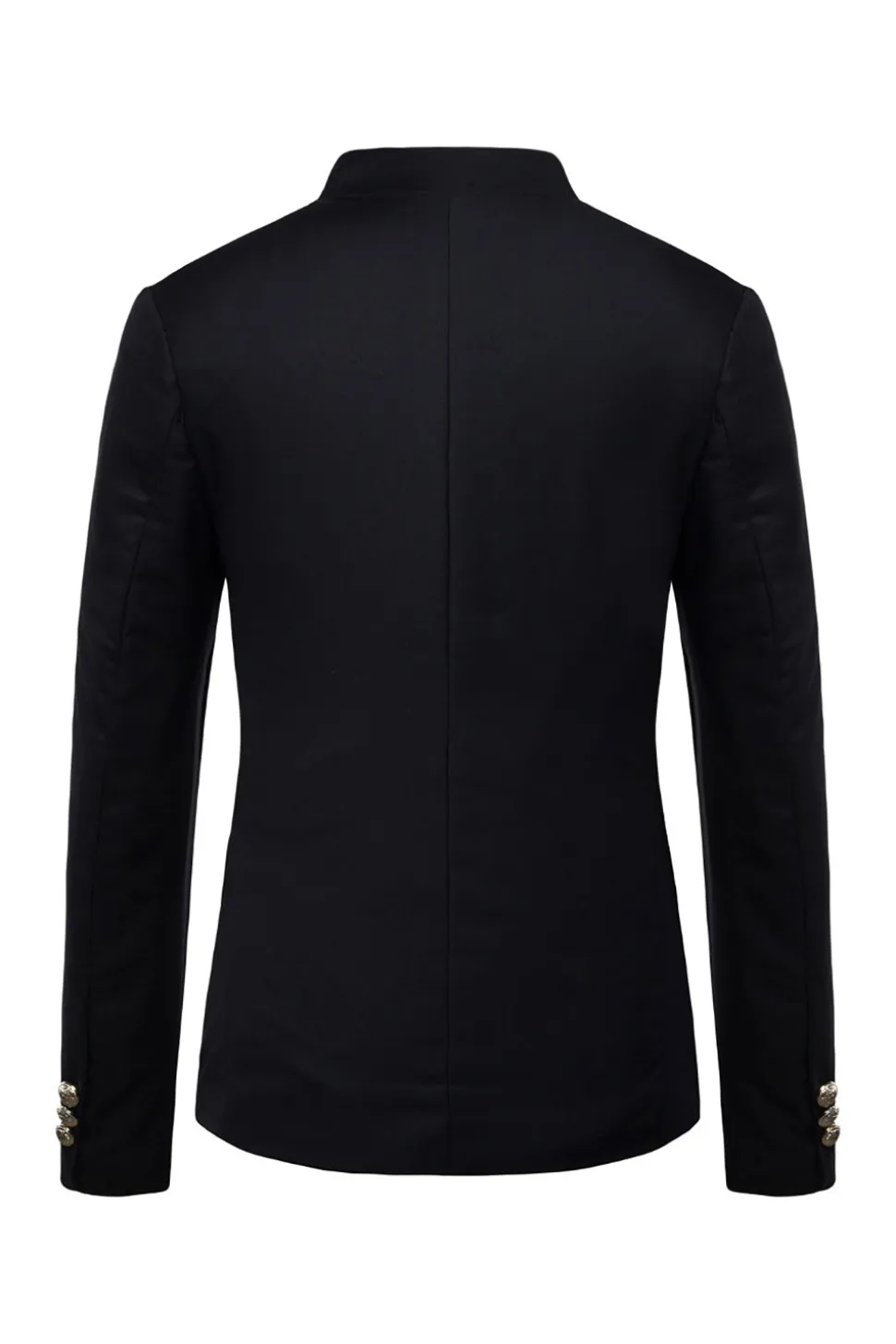 Blazer Masculino Colarinho de Pé Único Peito Azul Marinha