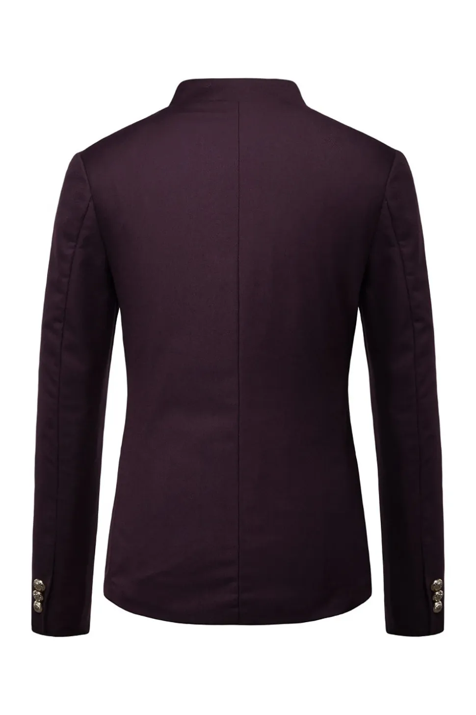 Blazer Masculino Colarinho de Pé Único Peito Azul Marinha