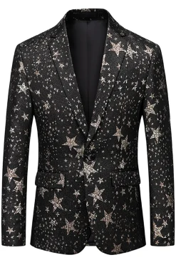 Blazer masculino de estrelas preto