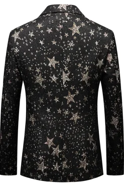 Blazer masculino de estrelas preto