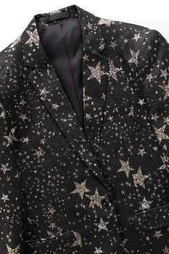 Blazer masculino de estrelas preto