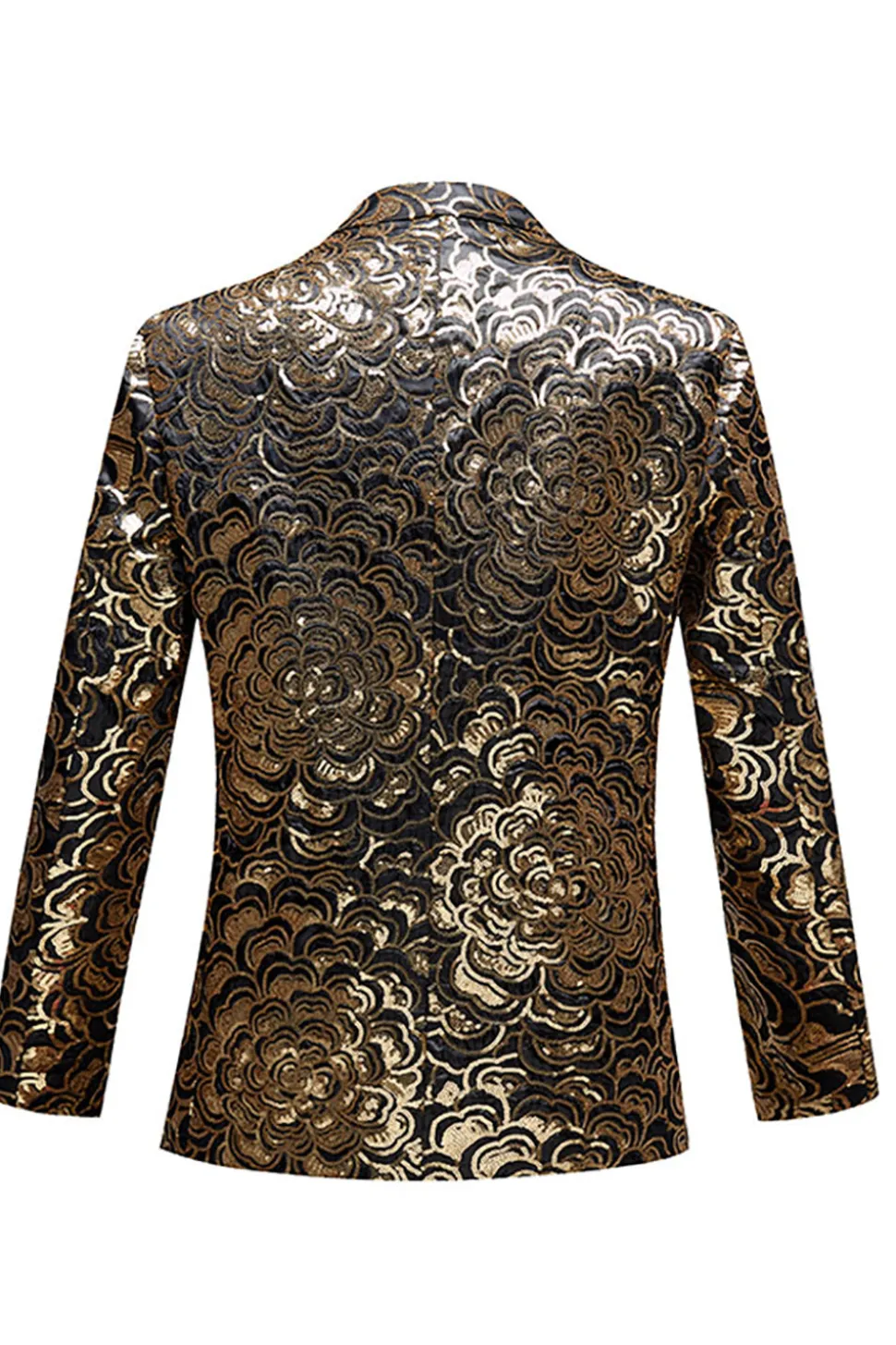 Blazer masculino de lantejoulas douradas
