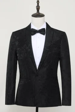 Blazer Masculino de Lapel Preto