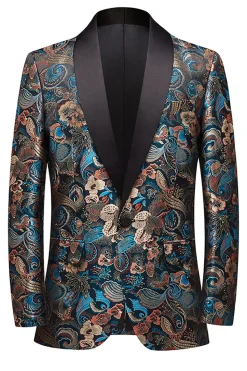 Blazer masculino de Lapel Lapel Floral Shawl