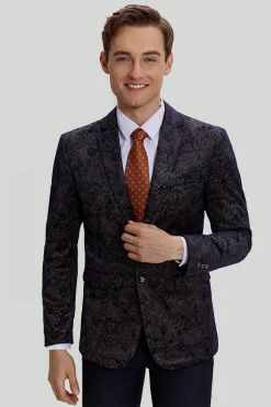Blazer Masculino de Lapel Preto