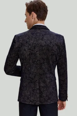 Blazer Masculino de Lapel Preto