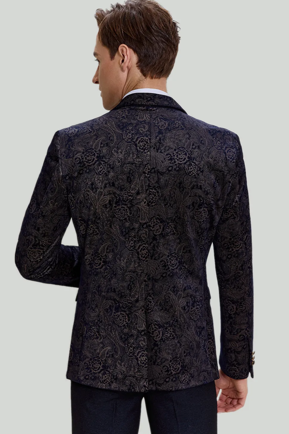 Blazer Masculino de Lapel Preto