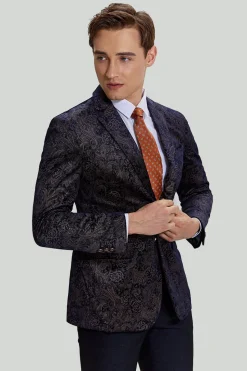 Blazer Masculino de Lapel Preto