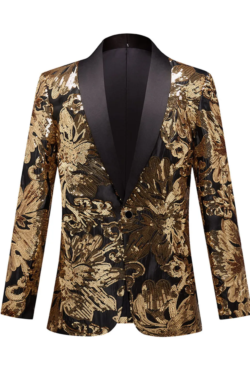 Blazer masculino em forma de flor dourada
