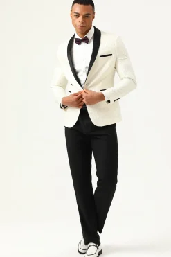 Blazer Masculino Jacquard Branco