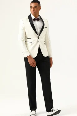 Blazer Masculino Jacquard Branco