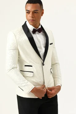 Blazer Masculino Jacquard Branco