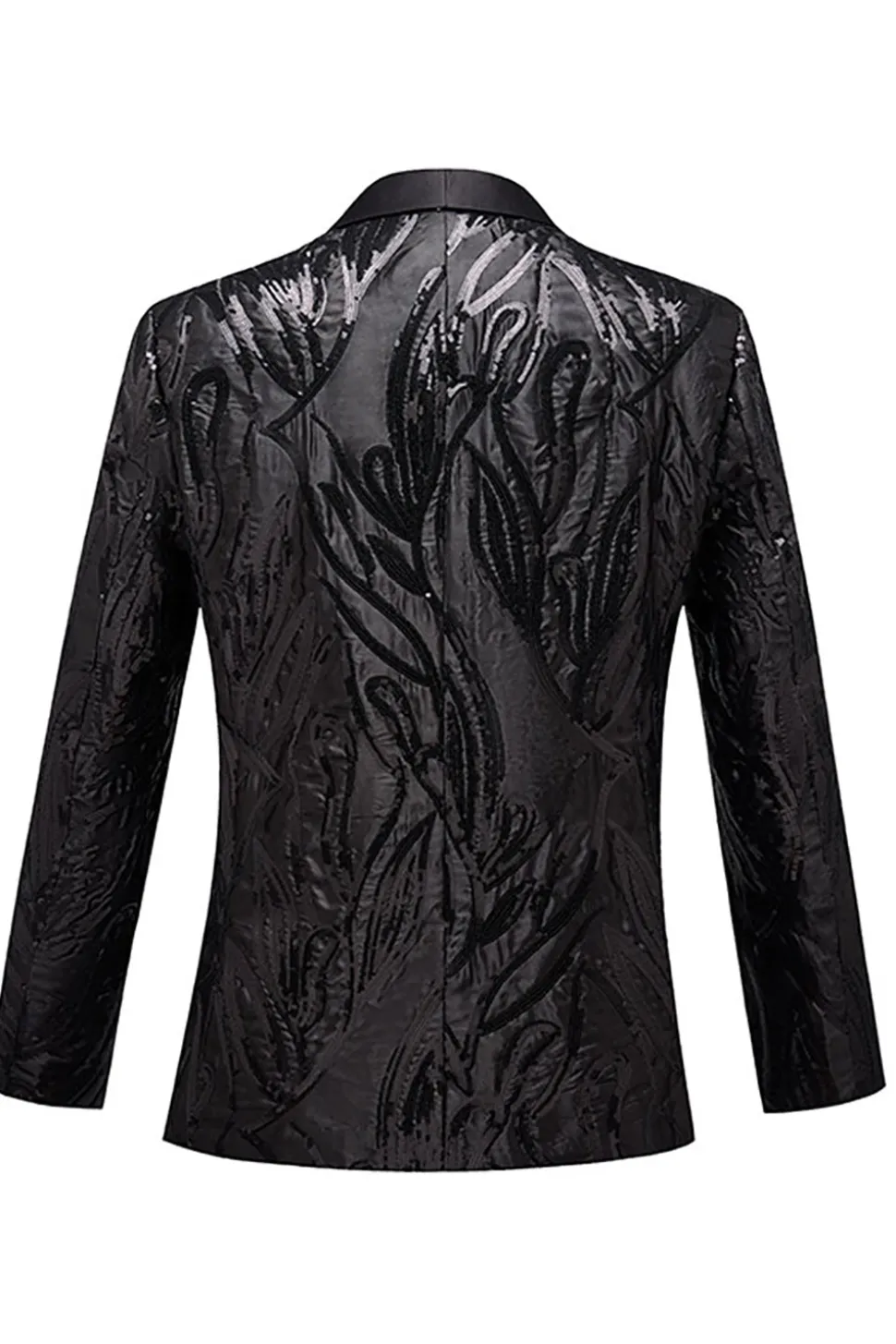 Blazer masculino jacquard um botão preto
