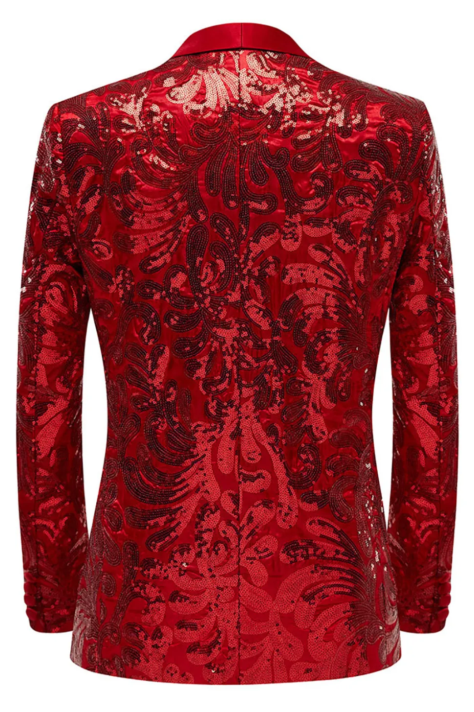Blazer masculino lantejoulas vermelho brilhante