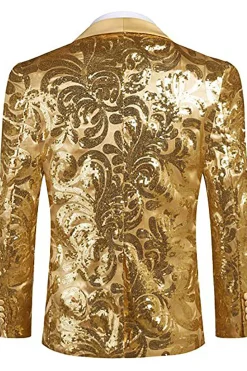 Blazer Masculino Lapela Shawl Dourado