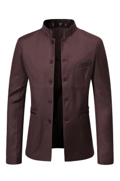 Blazer masculino único peito castanho