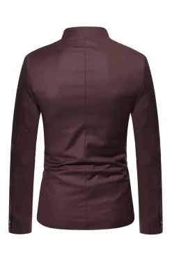Blazer masculino único peito castanho