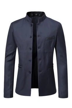 Blazer masculino único peito castanho