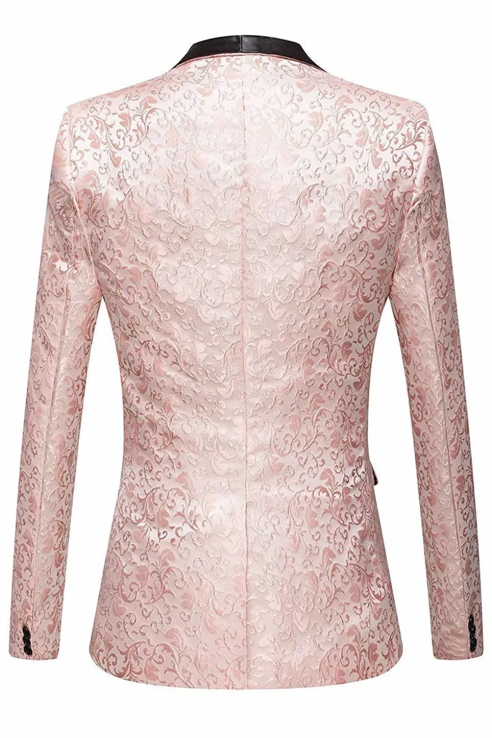 Blazer masculino rosa Lapela Shawl Jacquard
