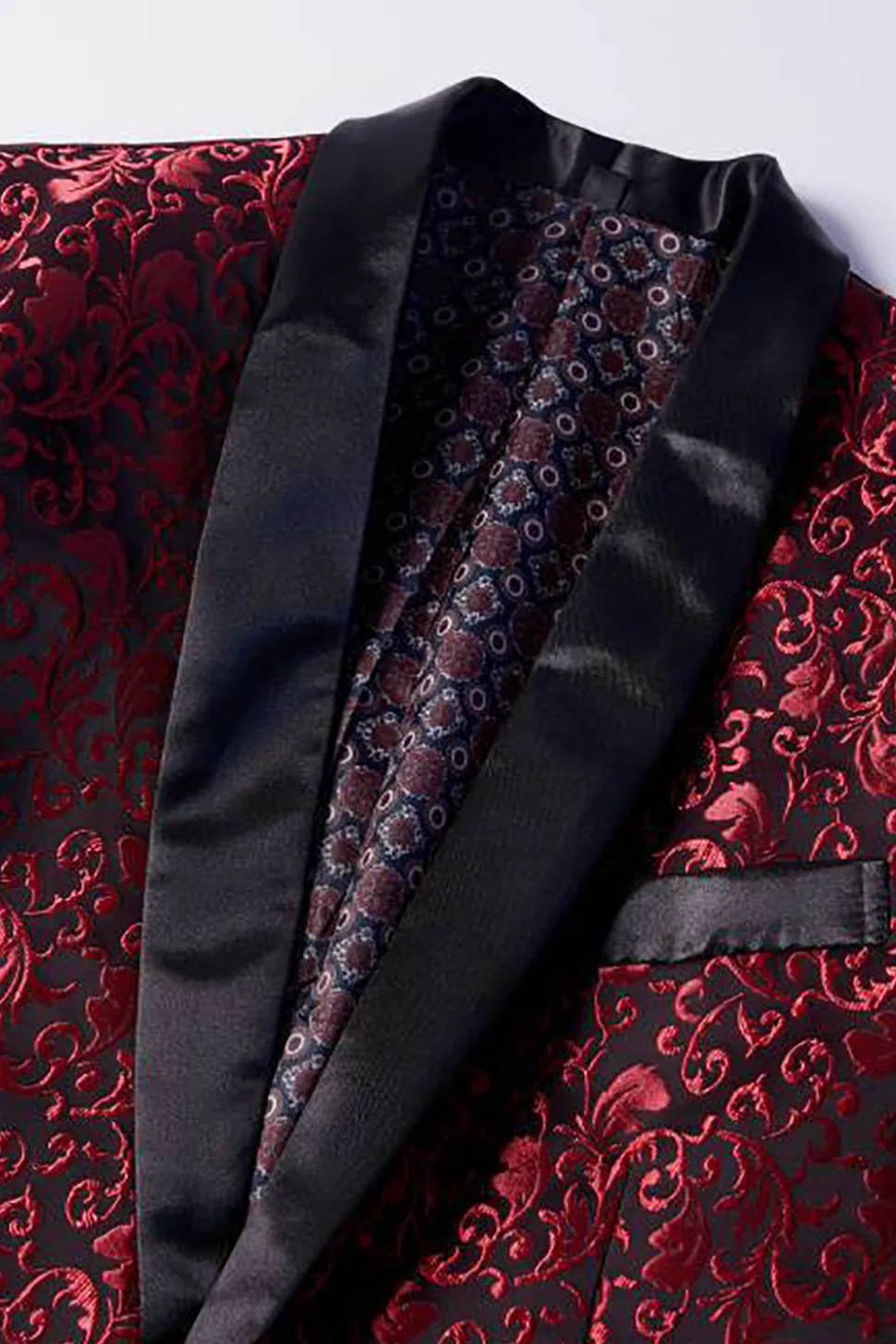 Blazer masculino rosa Lapela Shawl Jacquard