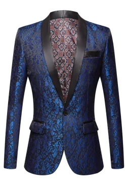 Blazer masculino rosa Lapela Shawl Jacquard