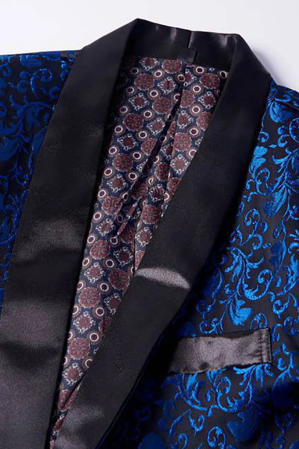 Blazer masculino rosa Lapela Shawl Jacquard