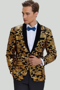 Blazer Masculino Slim Fit Ouro