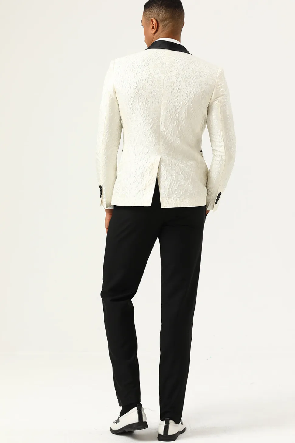 Blazer Masculino Um Botão Jacquard Vermelho