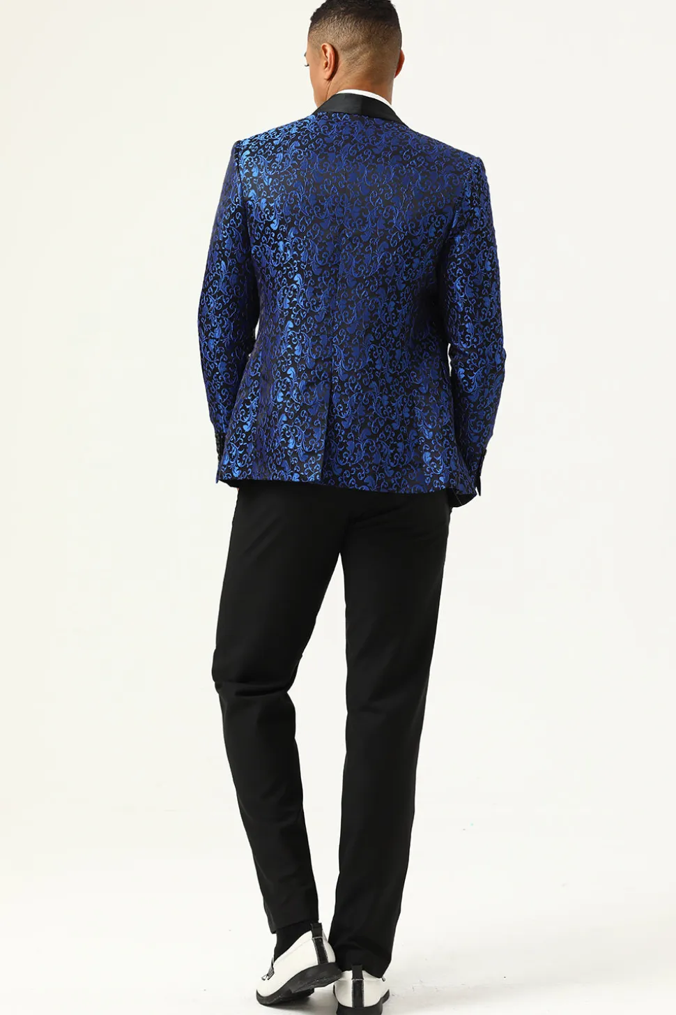 Blazer Masculino Um Botão Jacquard Vermelho