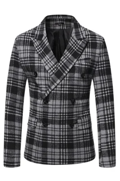 Blazer para homem duplo peito preto
