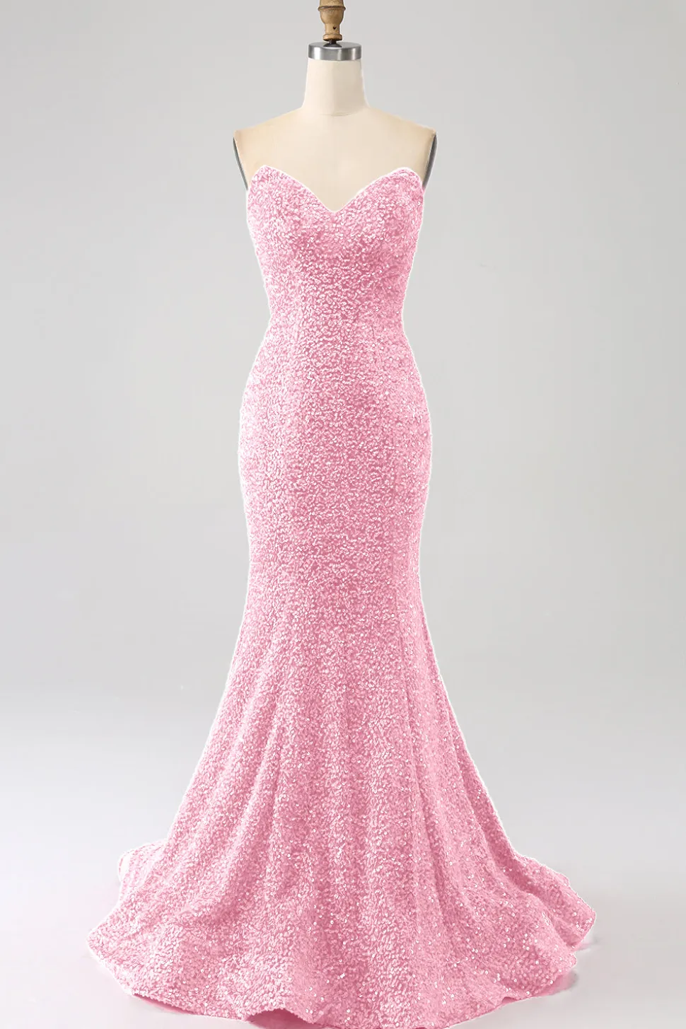 Bling Sereia Querida Hot Pink Sequins Long Prom Dress