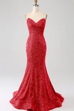 Bling Sereia Querida Hot Pink Sequins Long Prom Dress