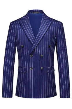 Blue Peak Lapel listrado 2 peças homens ternos