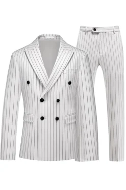 Blue Peak Lapel listrado 2 peças homens ternos