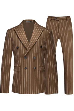 Blue Peak Lapel listrado 2 peças homens ternos