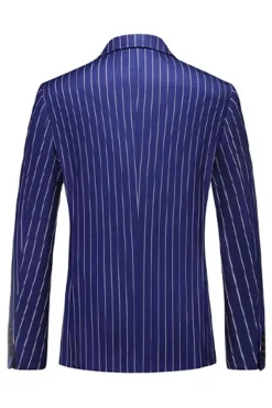 Blue Peak Lapel listrado 2 peças homens ternos