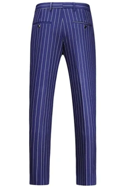 Blue Peak Lapel listrado 2 peças homens ternos