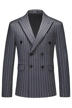 Blue Peak Lapel listrado 2 peças homens ternos