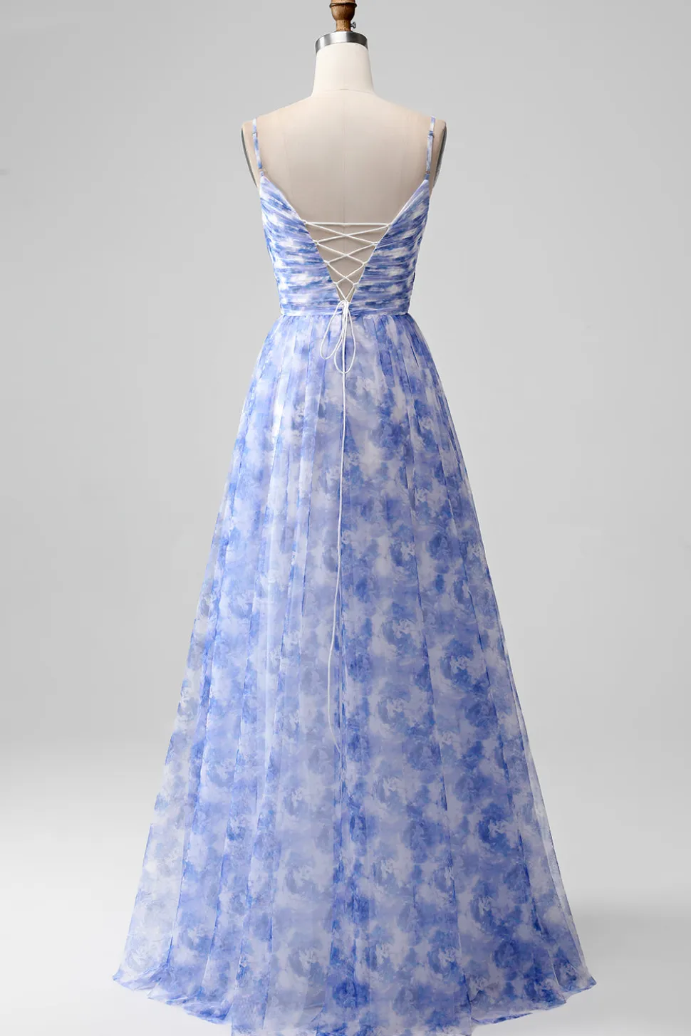 Blue Print Uma Linha Esparguete Correias Longo Vestido Madrinha
