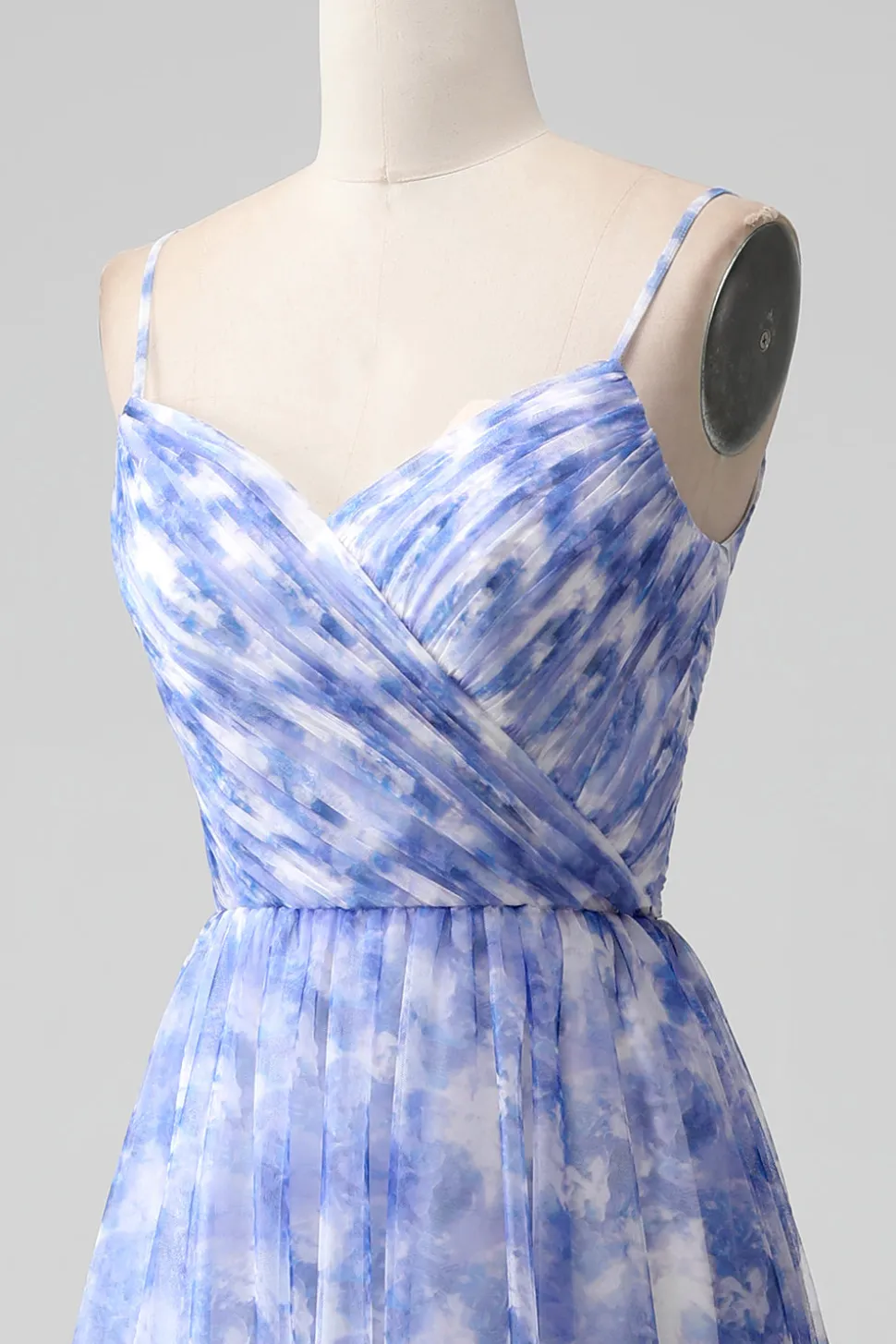 Blue Print Uma Linha Esparguete Correias Longo Vestido Madrinha