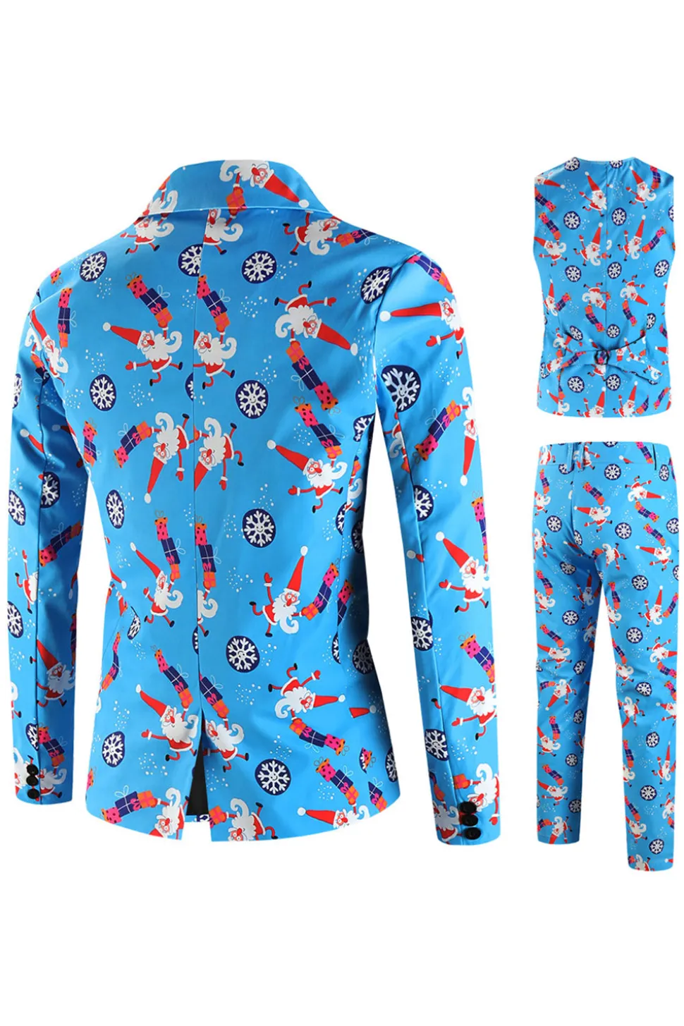 Blue Shawl Lapel 3-Piece terno masculino para o Natal