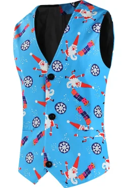 Blue Shawl Lapel 3-Piece terno masculino para o Natal
